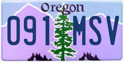 OR license plate 091MSV