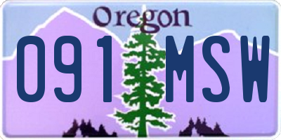 OR license plate 091MSW