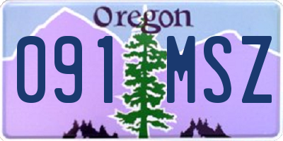 OR license plate 091MSZ