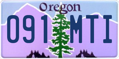 OR license plate 091MTI