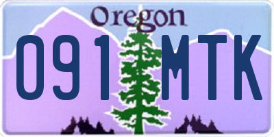 OR license plate 091MTK