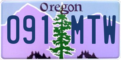 OR license plate 091MTW