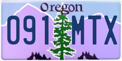 OR license plate 091MTX