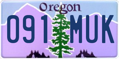 OR license plate 091MUK