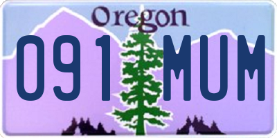 OR license plate 091MUM