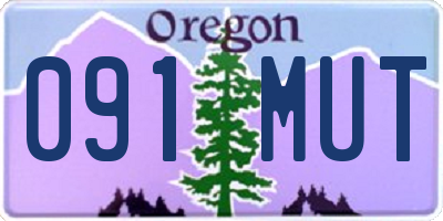 OR license plate 091MUT