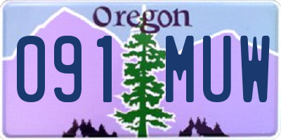 OR license plate 091MUW