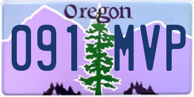 OR license plate 091MVP