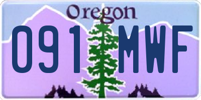 OR license plate 091MWF