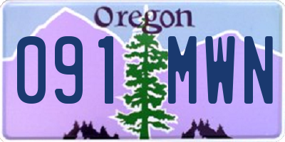 OR license plate 091MWN