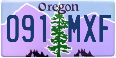 OR license plate 091MXF
