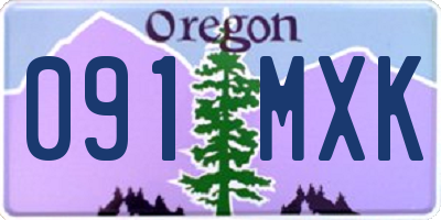 OR license plate 091MXK