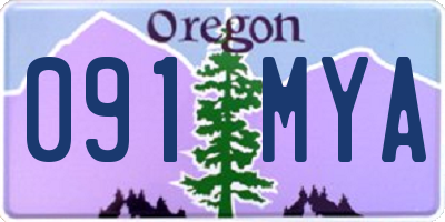 OR license plate 091MYA