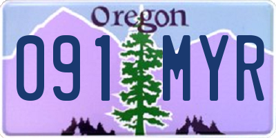 OR license plate 091MYR