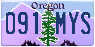 OR license plate 091MYS