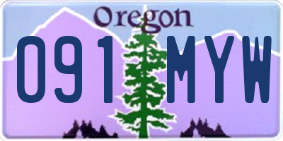 OR license plate 091MYW