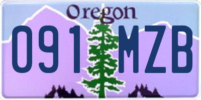 OR license plate 091MZB
