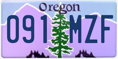 OR license plate 091MZF