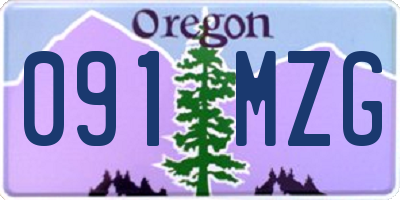 OR license plate 091MZG