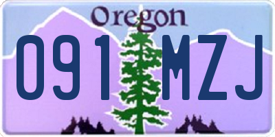 OR license plate 091MZJ