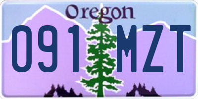 OR license plate 091MZT