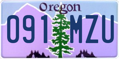 OR license plate 091MZU