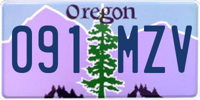 OR license plate 091MZV
