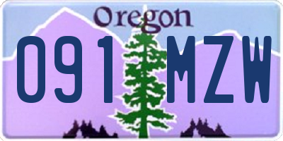 OR license plate 091MZW