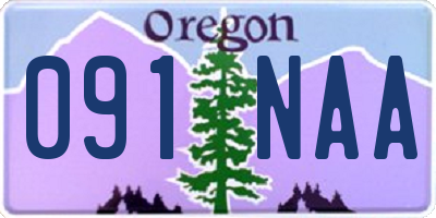 OR license plate 091NAA