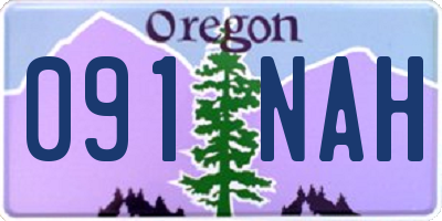 OR license plate 091NAH