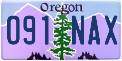OR license plate 091NAX
