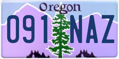 OR license plate 091NAZ