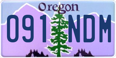 OR license plate 091NDM