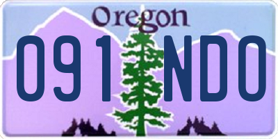 OR license plate 091NDO