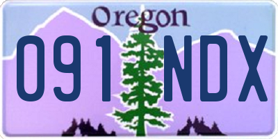 OR license plate 091NDX