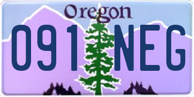 OR license plate 091NEG