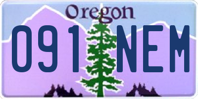 OR license plate 091NEM