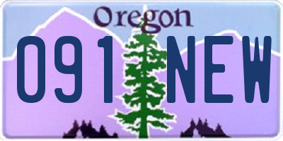 OR license plate 091NEW