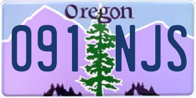 OR license plate 091NJS