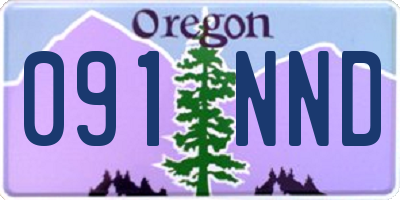 OR license plate 091NND
