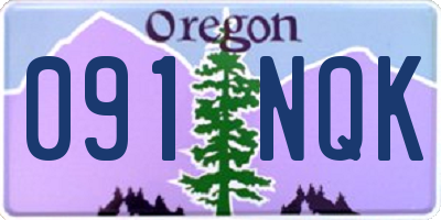 OR license plate 091NQK