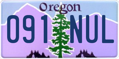 OR license plate 091NUL
