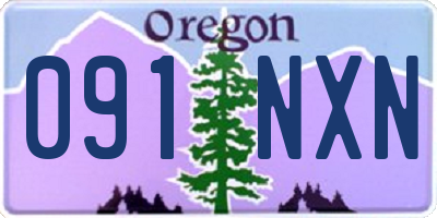 OR license plate 091NXN