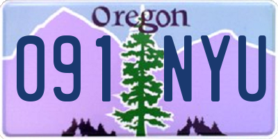 OR license plate 091NYU