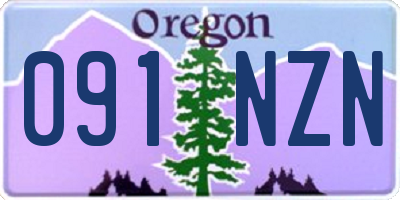 OR license plate 091NZN