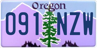 OR license plate 091NZW