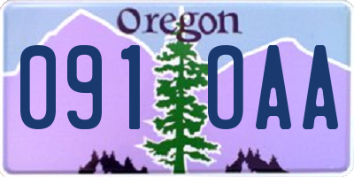 OR license plate 091OAA