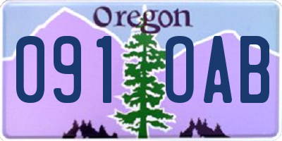 OR license plate 091OAB