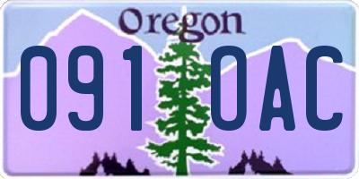 OR license plate 091OAC