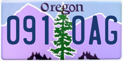 OR license plate 091OAG